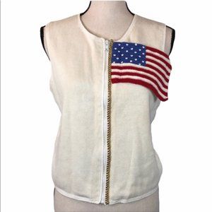 Patriotic Flag Sleeveless Sweater MICHAEL SIMON